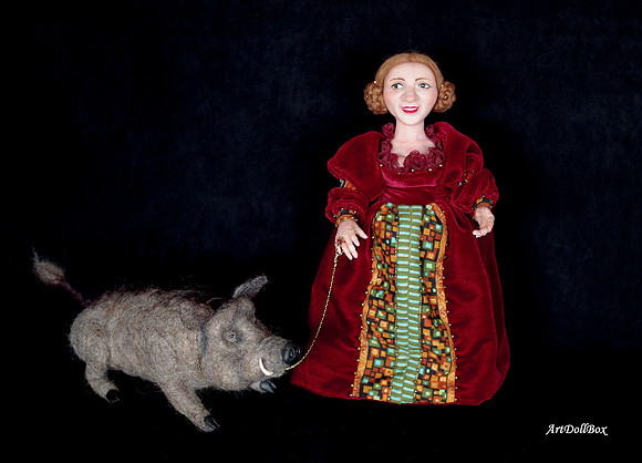 Lady Gnome with Wild Boar